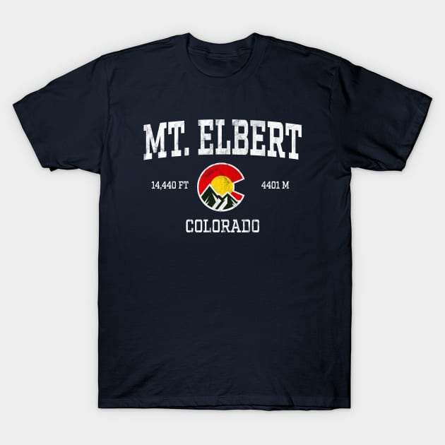 Mt Elbert Colorado 14ers Vintage Athletic Mountains T-Shirt by TGKelly